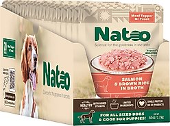 Natoo Salmon with Brown Rice Limited Ingredient Dog Food Topper, 3-oz pouch, case of 20