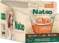 Natoo Chicken, Carrot, Brown Rice & Quinoa Limited Ingredient Dog Food Topper, 3-oz pouch, case of 20