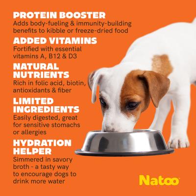 Show full view: Natoo Chicken, Carrot, Brown Rice & Quinoa Limited Ingredient Dog Food Topper, 3-oz pouch, case of 20 slide 6 of 11