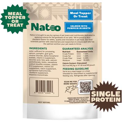 Show full view: Natoo Salmon with Pumpkin Limited Ingredient Dog Food Topper, 3-oz pouch, case of 20 slide 3 of 11