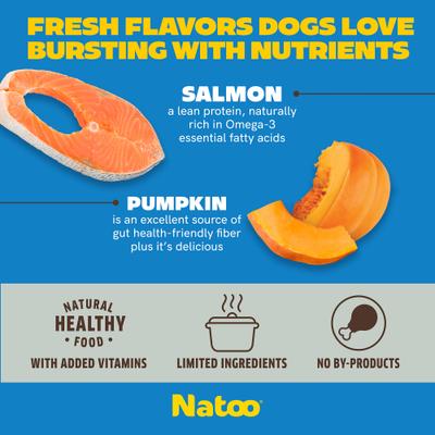 Show full view: Natoo Salmon with Pumpkin Limited Ingredient Dog Food Topper, 3-oz pouch, case of 20 slide 5 of 11