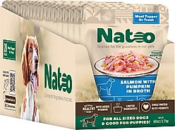 Natoo Salmon with Pumpkin Limited Ingredient Dog Food Topper, 3-oz pouch, case of 20