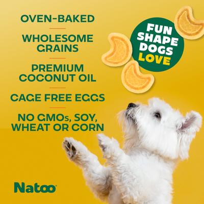 Show full view: Natoo Sweet Potato & Pumpkin Crunchy Biscuit Dog Treats, 8-oz bag slide 6 of 11