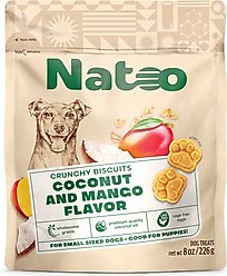 Natoo Coconut & Mango Crunchy Biscuit Dog Treats, 8-oz bag