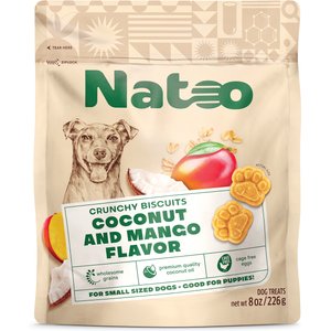 Natoo Coconut & Mango Crunchy Biscuit Dog Treats, 8-oz bag