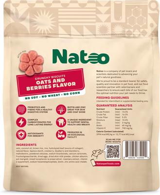 Show full view: Natoo Oats & Berry Crunchy Biscuit Dog Treats, 8-oz bag slide 3 of 11