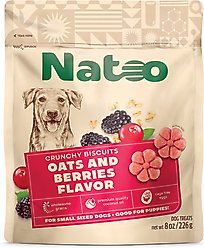 Natoo Oats & Berry Crunchy Biscuit Dog Treats, 8-oz bag