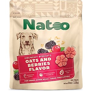 Natoo Oats & Berry Crunchy Biscuit Dog Treats, 8-oz bag