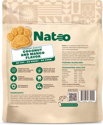 Show full view: Natoo BIG BITE Coconut & Mango Crunchy Biscuit Dog Treats, 8-oz bag slide 3 of 11