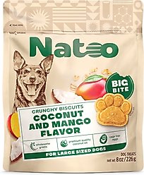 Natoo BIG BITE Coconut & Mango Crunchy Biscuit Dog Treats, 8-oz bag