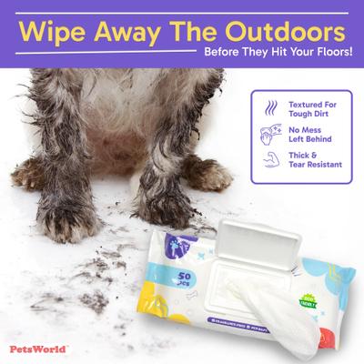 Show full view: PetsWorld Thick Hypoallergenic Dog Wipes, Unscented, 600 count slide 4 of 8