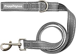 Puppington Reflective Padded Dog & Cat Leash, Charcoal Gray, 6-ft long, 1-in wide
