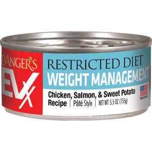 Evanger's EVX Restricted Diet Weight Management Chicken Pate Wet Cat Food, 5.5-oz can, case of 24