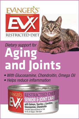 Show full view: Evanger's EVX Restricted Diet Senior & Joint Health Salmon Pate Wet Cat Food, 5.5-oz can, case of 24 slide 5 of 5