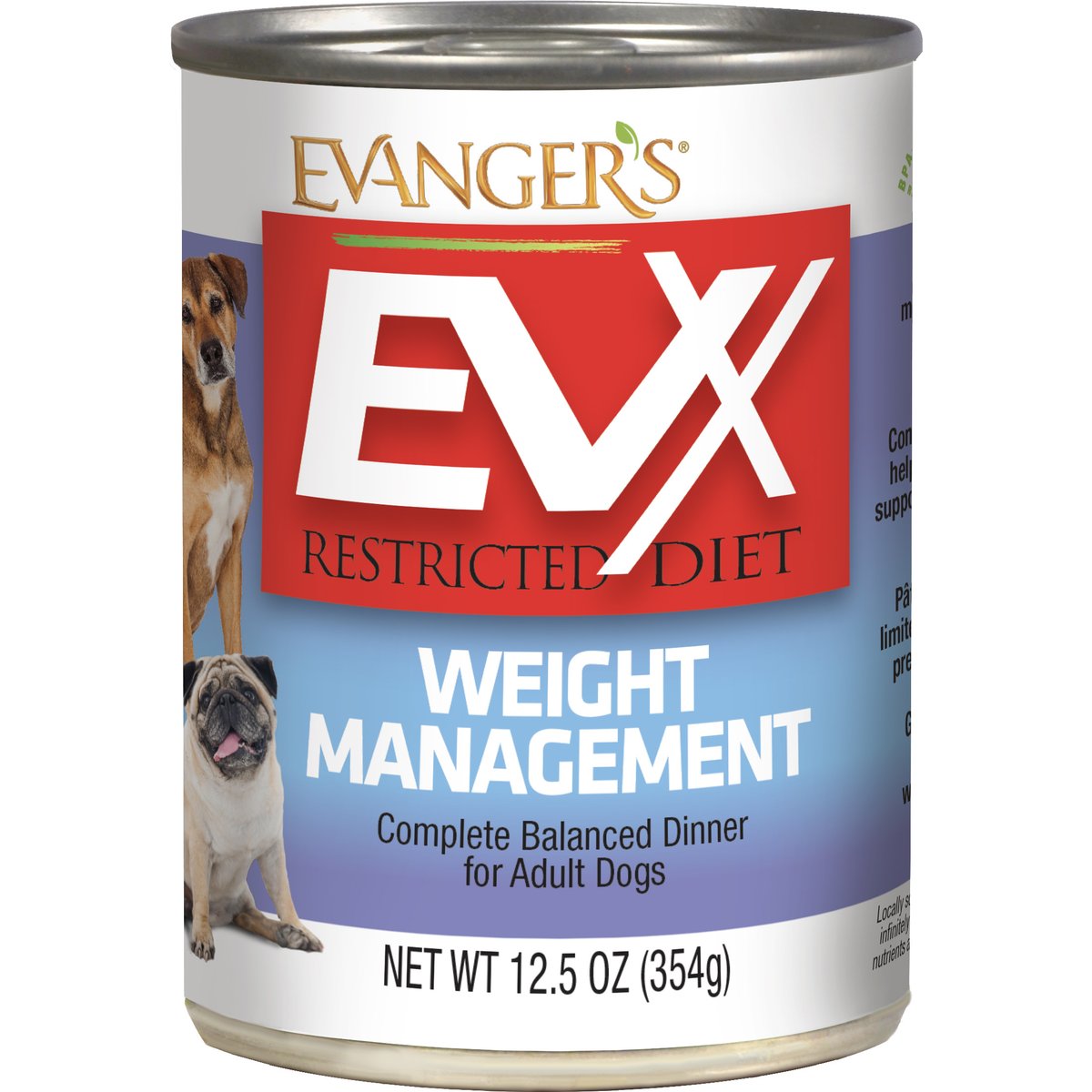 Evanger's EVX Restricted Diet Weight Management Salmon Flavor Pate Wet Dog Food, 12.5-oz can, case of 12