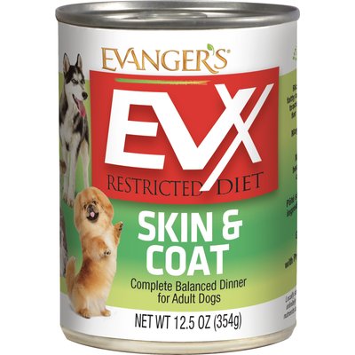 Evanger's Evanger's EVX Restricted Diet Skin & Coat Salmon Flavor Pate Wet Dog Food, 12.5-oz can, case of 12