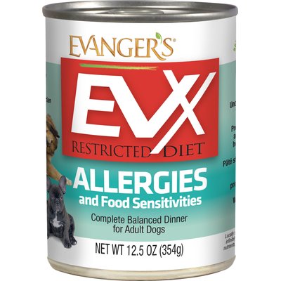 Evanger's Evanger's EVX Restricted Diet Allergies & Food Sensitivities Duck Flavor Pate Wet Dog Food, 12.5-oz can, case of 12