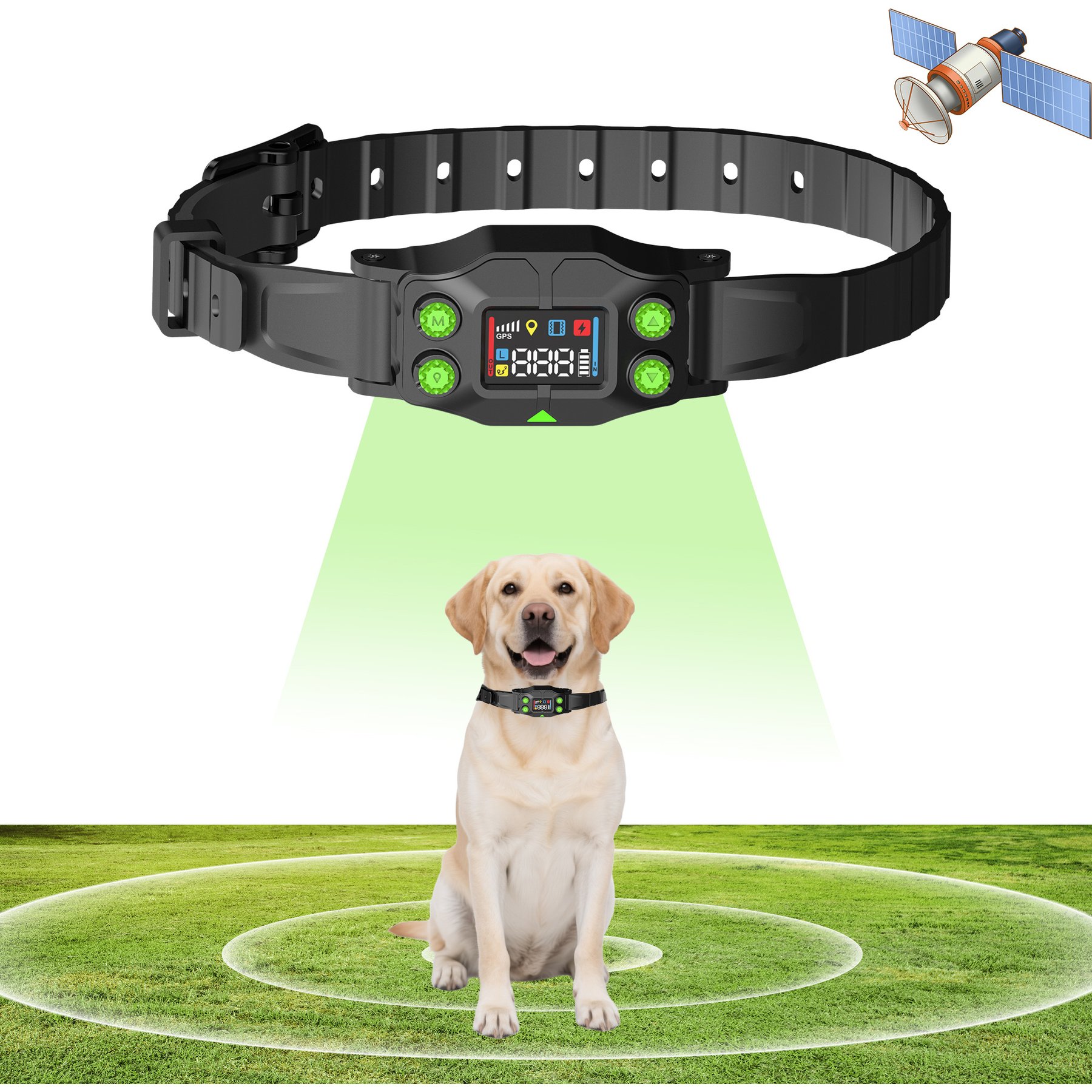 Hoistspark F830 Plus GPS Wireless Fence System Dog Tracker Collar, Medium/Large