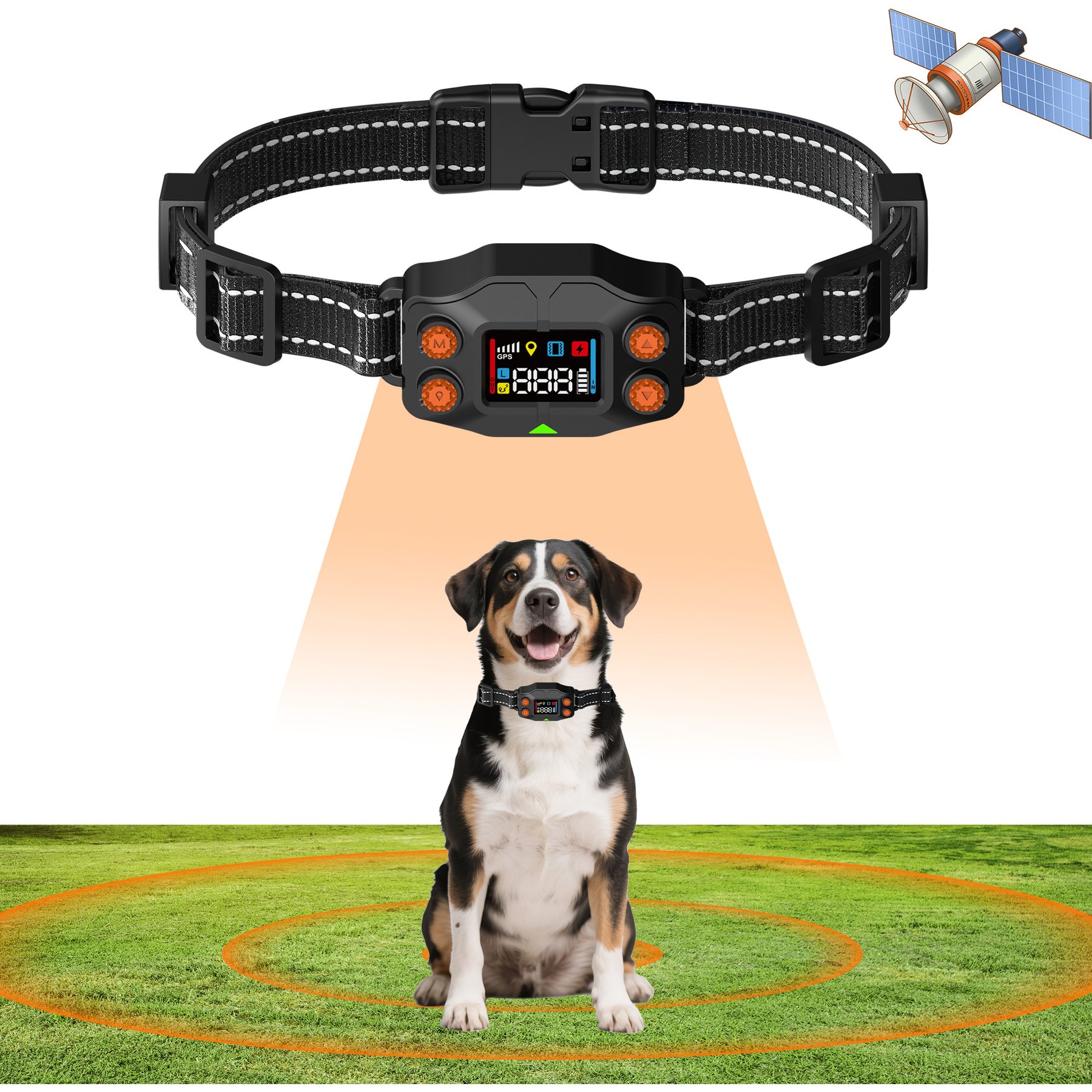 Hoistspark F830 GPS Wireless Fence System Dog Training Collar, Medium/Large