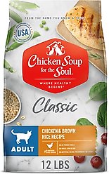 Chicken Soup for the Soul Adult Chicken & Brown Rice Recipe Dry Cat Food, 12-lb bag