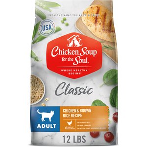 Chicken Soup for the Soul Adult Chicken & Brown Rice Recipe Dry Cat Food, 12-lb bag