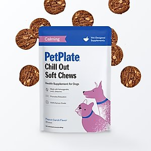 PetPlate Human Grade Chill Out Calming Soft Chews Dog Supplement, 28 count