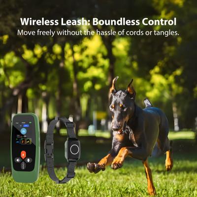 Show full view: Hoistspark 4-in-1 Wireless Fence Remote Dog Training Collar, Green, Medium slide 3 of 11