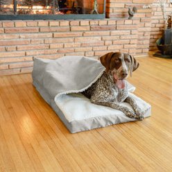 Snoozer Pet Products Forgiveness Cozy Cave Covered Dog & Cat Bed, Marmot Storm, Medium