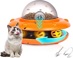 Shele UFO Cat Treat Dispenser Toy, Orange