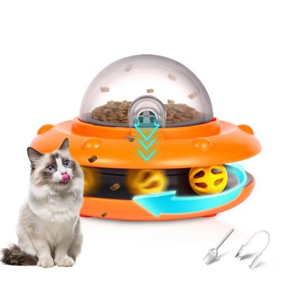 Show full view: Shele UFO Cat Treat Dispenser Toy, Orange slide 1 of 9