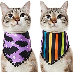 Frisco Reversible Bats & Striped Bandana with Pom-Pom Trim Costume, X-Small/Small