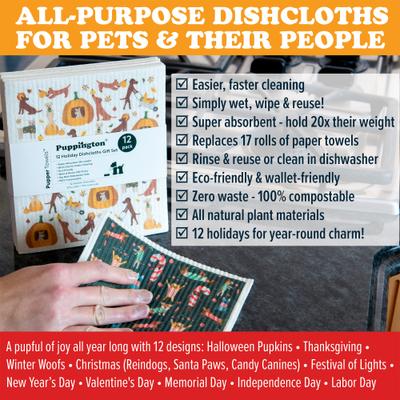 Show full view: Puppington Christmas Holidays Kitchen Towels, 12 count slide 4 of 8