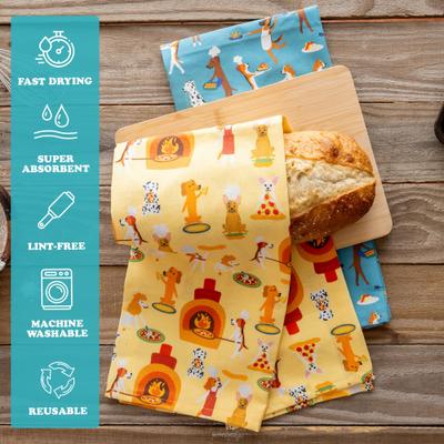 Show full view: Puppington Pasta Pups & Pizza Pawty Kitchen Towels, 2 count slide 3 of 6