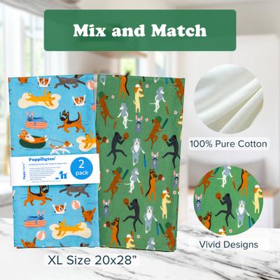 Show full view: Puppington Fastballs & Floaties Kitchen Towels, 2 count slide 4 of 7