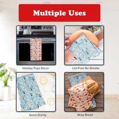 Show full view: Puppington Christmas Holiday Pups Kitchen Towels, 2 count slide 5 of 7