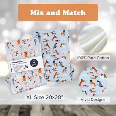 Show full view: Puppington Christmas Ice Pups Winter Woofs Kitchen Towels, 2 count slide 4 of 7