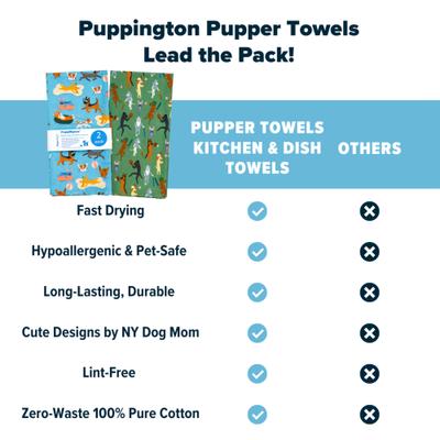 Show full view: Puppington Fastballs & Floaties Kitchen Towels, 2 count slide 6 of 7