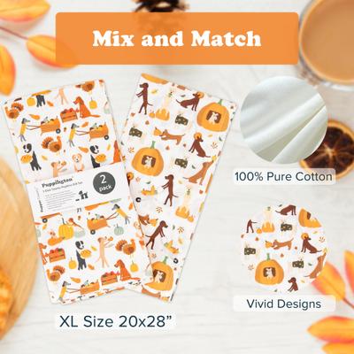 Show full view: Puppington Harvest Hounds Kitchen Towels, 2 count slide 4 of 7