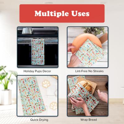 Show full view: Puppington Christmas Pups Kitchen Towels, 2 count slide 5 of 7