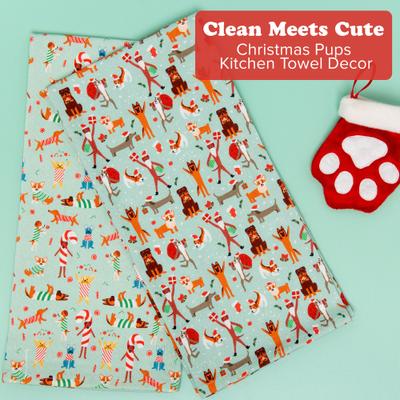 Show full view: Puppington Christmas Pups Kitchen Towels, 2 count slide 2 of 7
