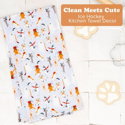 Show full view: Puppington Christmas Ice Pups Winter Woofs Kitchen Towels, 2 count slide 3 of 7