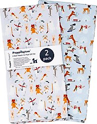 Puppington Christmas Ice Pups Winter Woofs Kitchen Towels, 2 count