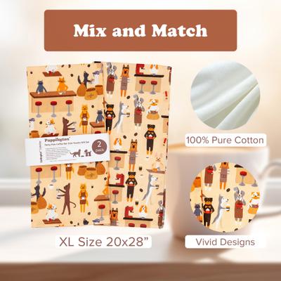 Show full view: Puppington Perky Pets Coffee Bar Kitchen Towels, 2 count slide 4 of 7