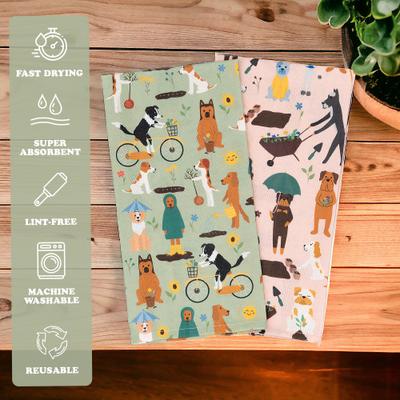 Show full view: Puppington Spring Pups Kitchen Towels, 2 count slide 2 of 7