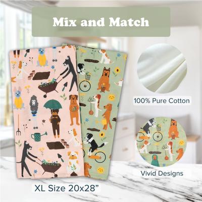 Show full view: Puppington Spring Pups Kitchen Towels, 2 count slide 4 of 7