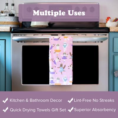 Show full view: Cattington Pirouettes, Poses, & Purrs Kitchen Towels, 2 count slide 5 of 7