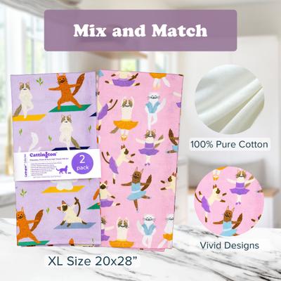 Show full view: Cattington Pirouettes, Poses, & Purrs Kitchen Towels, 2 count slide 4 of 7