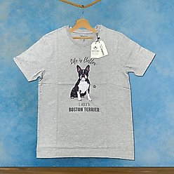 E&S PETS Boston Terrier T-Shirt, Grey, X-Large slide 2 of 3