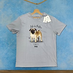 E&S PETS Pug T-Shirt, Grey, Medium slide 2 of 3