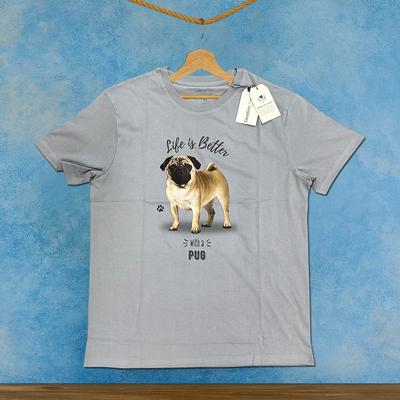 Show full view: E&S PETS Pug T-Shirt, Grey, Large slide 3 of 3